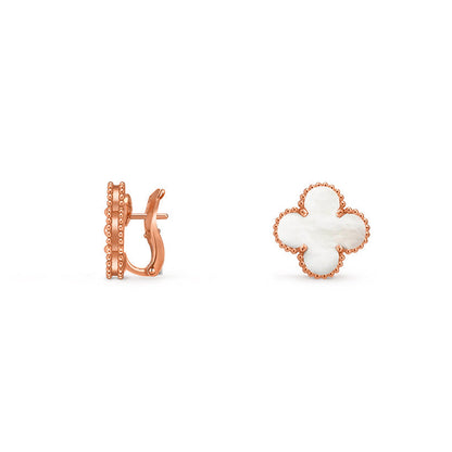 [LunaMar]15MM CLOVER FLOWER STUD EARRINGS ROSE GOLD COLLECTION