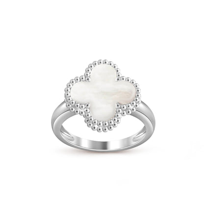[LunaMar]LUCKY CLOVER VINTAGE WHITE GOLD RING COLLECTION