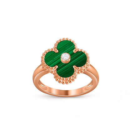 [LunaMar]LUCKY CLOVER DIAMOND-ACCENT ROSE GOLD RING COLLECTION
