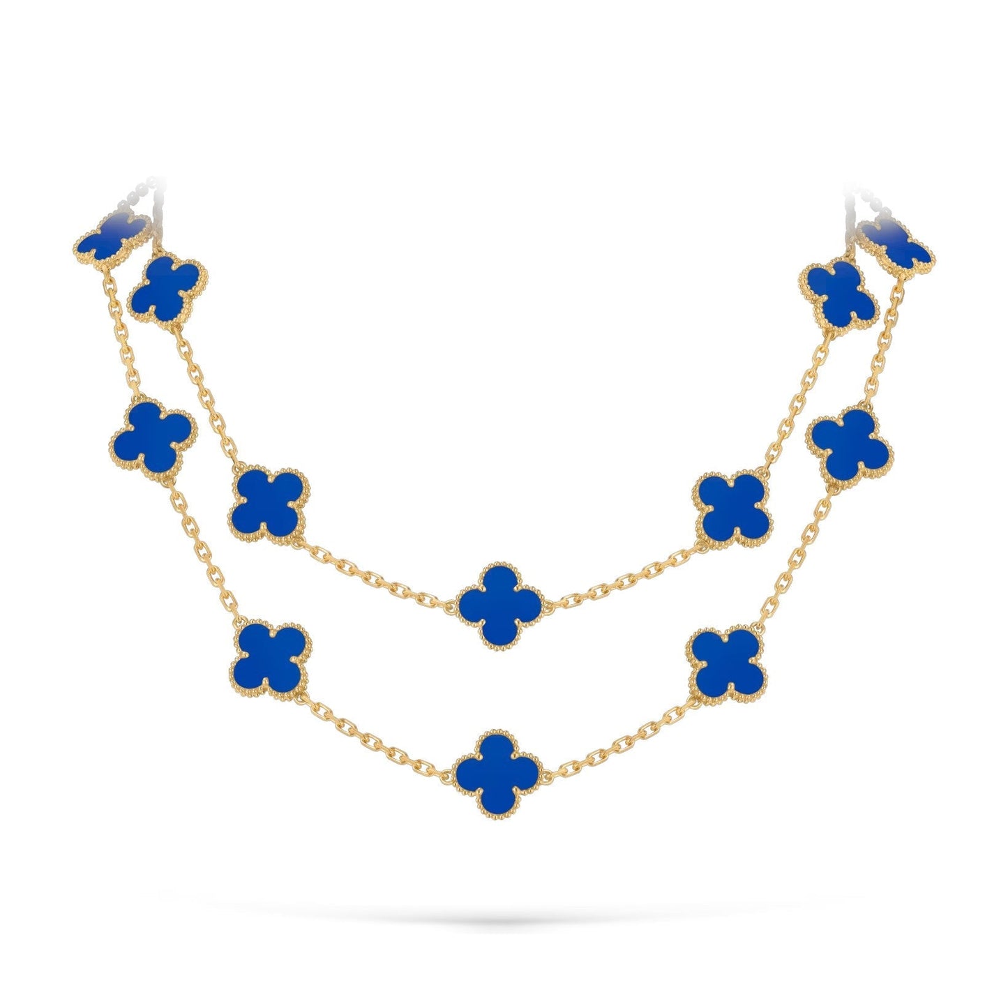 [LunaMar]CLASSIC 20-MOTIF LUCKY CLOVER LONG NECKLACE GOLD COLLECTION