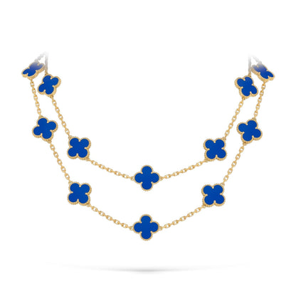 [LunaMar]CLASSIC 20-MOTIF LUCKY CLOVER LONG NECKLACE GOLD COLLECTION