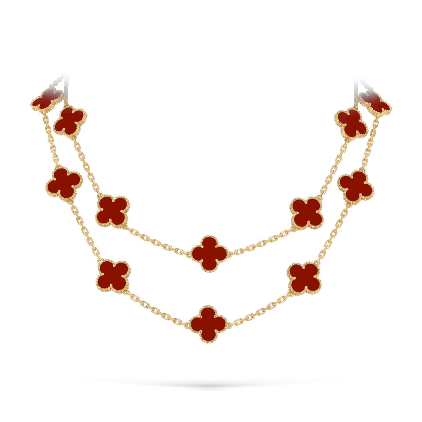 [LunaMar]CLASSIC 20-MOTIF LUCKY CLOVER LONG NECKLACE GOLD COLLECTION