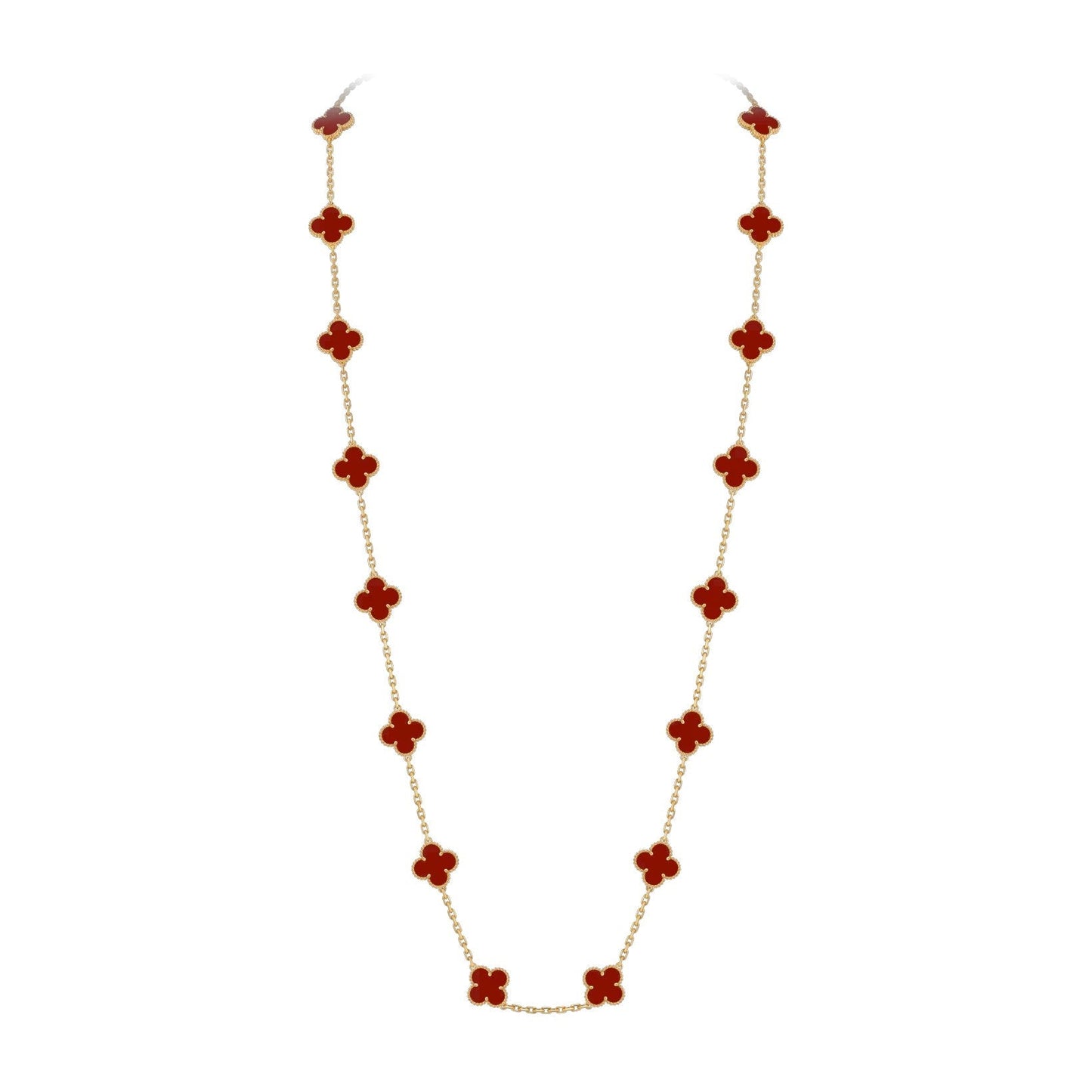 [LunaMar]CLASSIC 20-MOTIF LUCKY CLOVER LONG NECKLACE GOLD COLLECTION