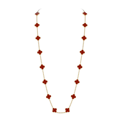 [LunaMar]CLASSIC 20-MOTIF LUCKY CLOVER LONG NECKLACE GOLD COLLECTION