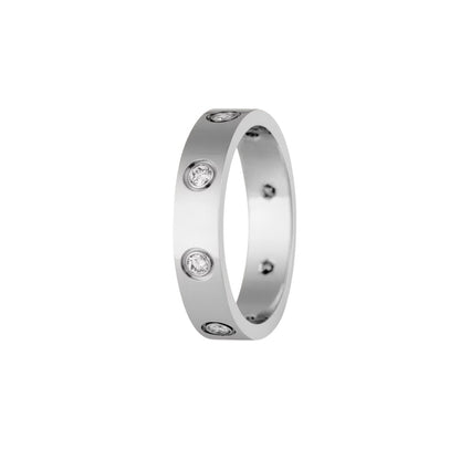 [LunaMar]LOVE 4MM 8 DIAMONDS RING