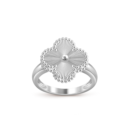[LunaMar]LUCKY CLOVER VINTAGE WHITE GOLD RING COLLECTION