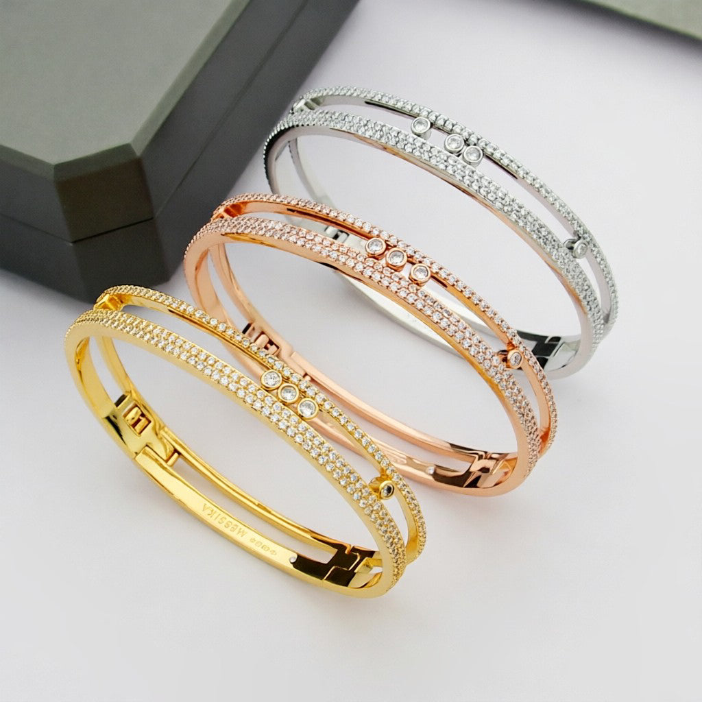 [LunaMar]MOVE ROMANE PAVÉ DIAMOND BANGLE BRACELET