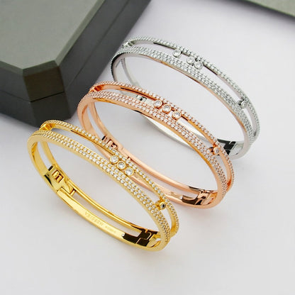 [LunaMar]MOVE ROMANE PAVÉ DIAMOND BANGLE BRACELET