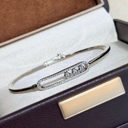 [LunaMar]MOVE PAVÉ DIAMOND BANGLE BRACELET M