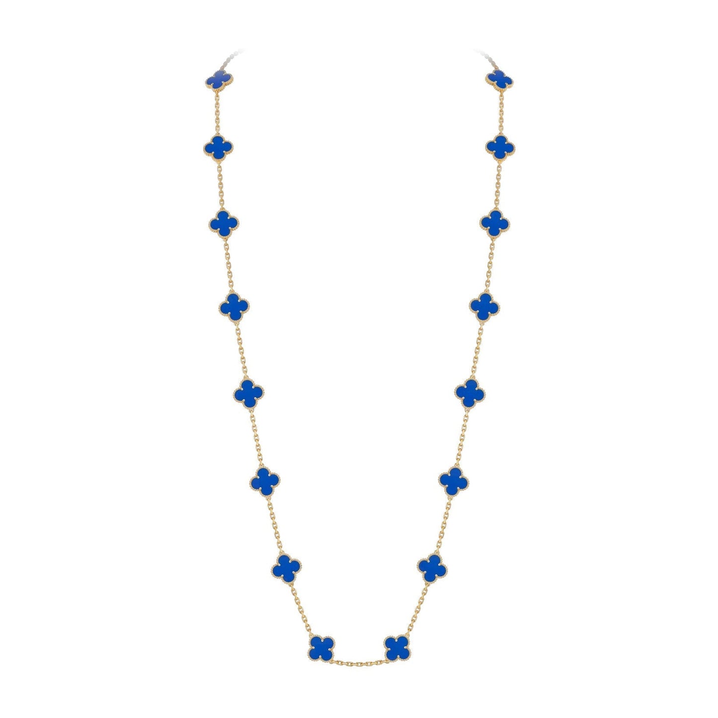 [LunaMar]CLASSIC 20-MOTIF LUCKY CLOVER LONG NECKLACE GOLD COLLECTION