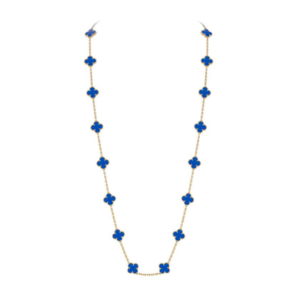 [LunaMar]CLASSIC 20-MOTIF LUCKY CLOVER LONG NECKLACE GOLD COLLECTION