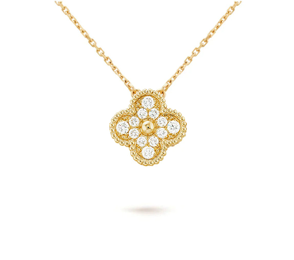 [LunaMar]15MM CLOVER FLOWER PENDANT NECKLACE COLLECTION