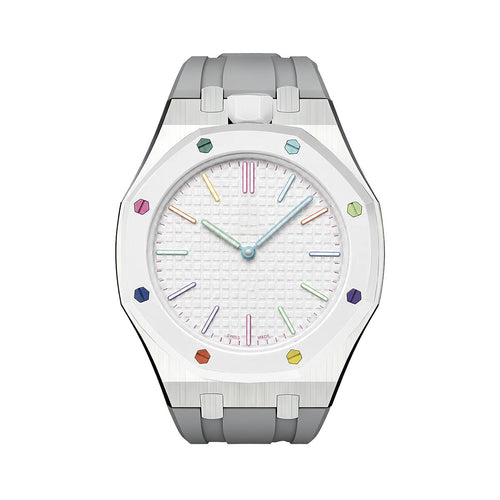 [LunaMar]OAK POP GRAY STEEL SILICONE STRAP