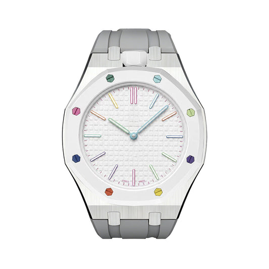 [LunaMar]OAK POP GRAY STEEL SILICONE STRAP