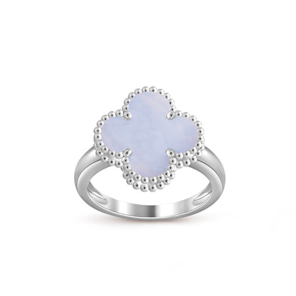 [LunaMar]LUCKY CLOVER VINTAGE WHITE GOLD RING COLLECTION