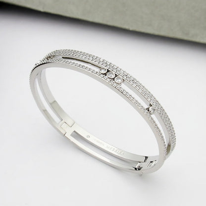 [LunaMar]MOVE ROMANE PAVÉ DIAMOND BANGLE BRACELET