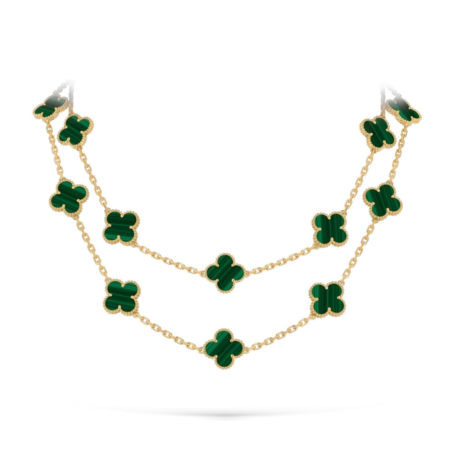 [LunaMar]CLASSIC 20-MOTIF LUCKY CLOVER LONG NECKLACE GOLD COLLECTION