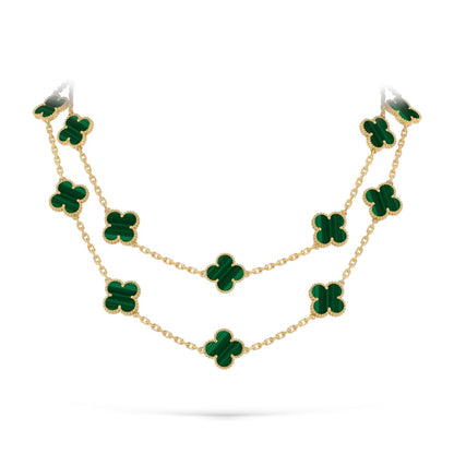 [LunaMar]CLASSIC 20-MOTIF LUCKY CLOVER LONG NECKLACE GOLD COLLECTION