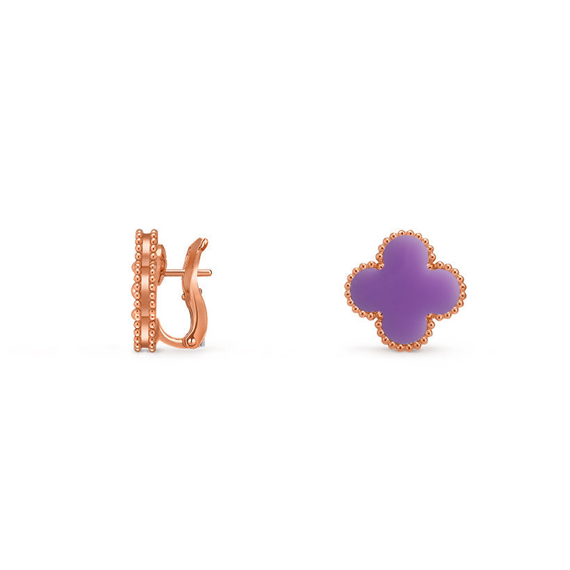 [LunaMar]15MM CLOVER FLOWER STUD EARRINGS ROSE GOLD COLLECTION