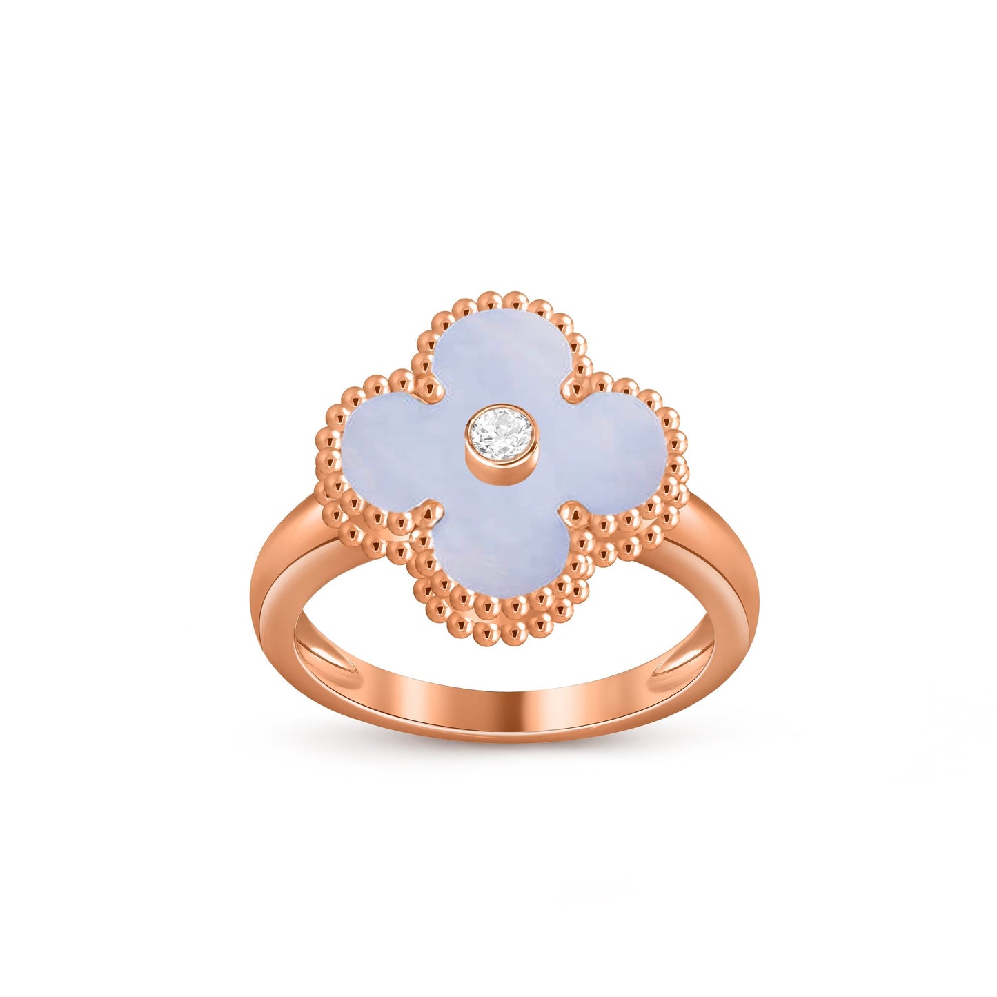 [LunaMar]LUCKY CLOVER DIAMOND-ACCENT ROSE GOLD RING COLLECTION