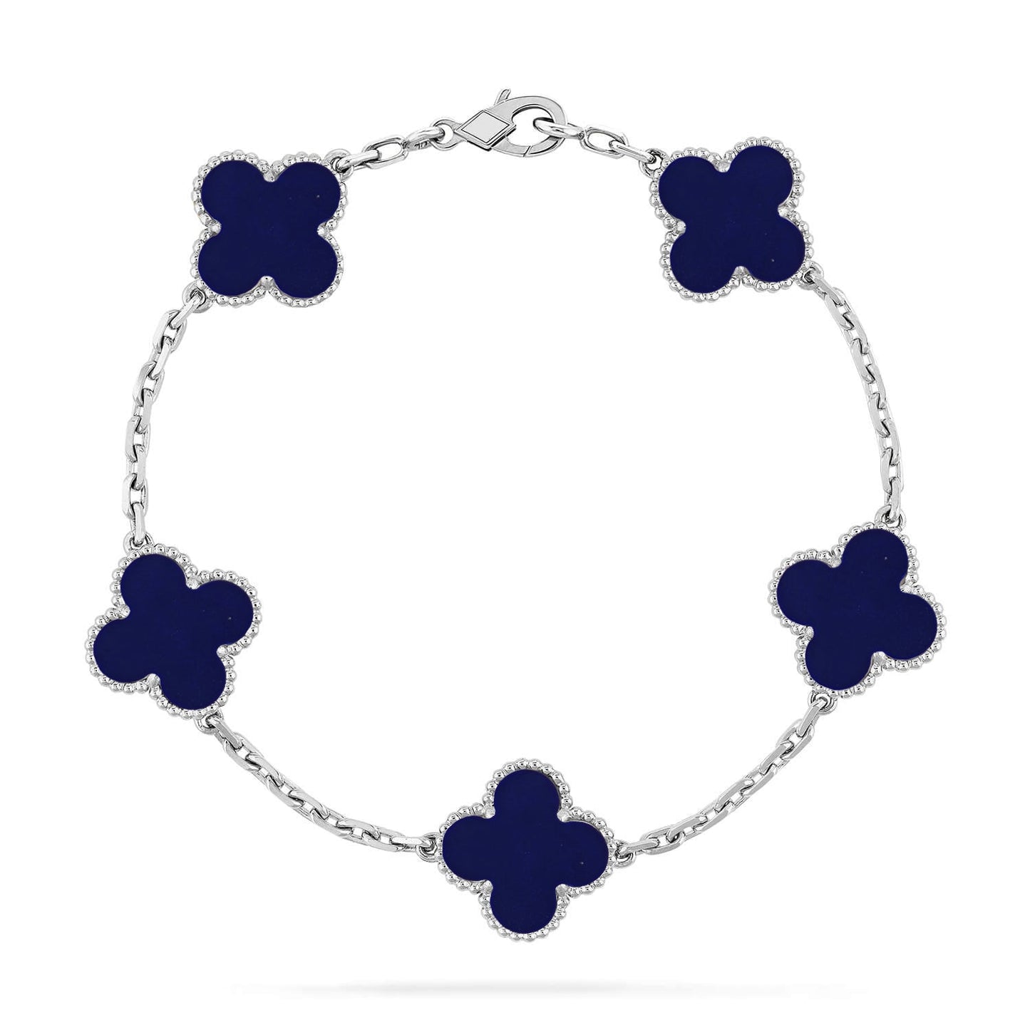 [LunaMar]LUCKY CLOVER 5-MOTIF BRACELET - LAPIS LAZULI COLLECTION