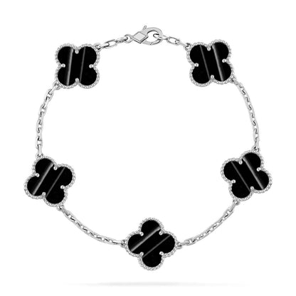 [LunaMar]LUCKY CLOVER 5-MOTIF BRACELET - PULSE STONE COLLECTION