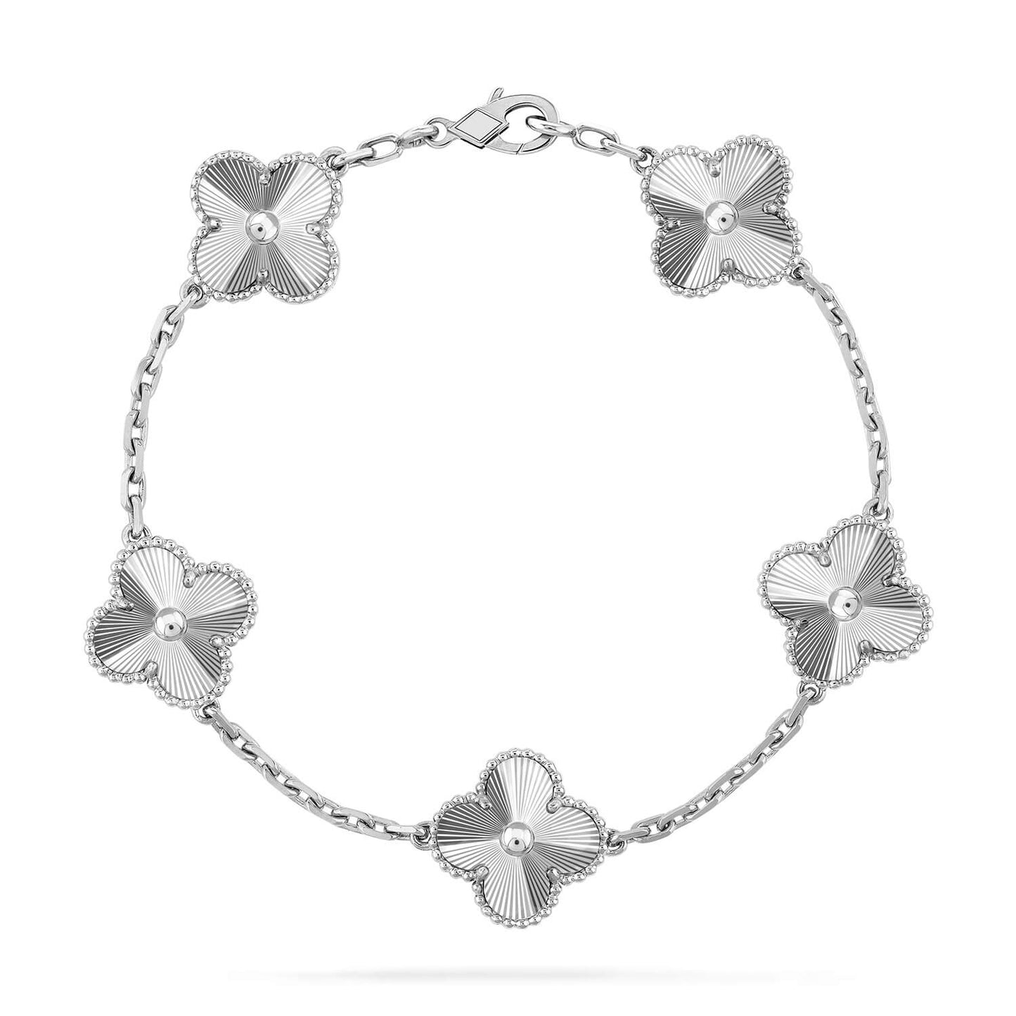 [LunaMar]LUCKY CLOVER 5-MOTIF BRACELET - LASER COLLECTION
