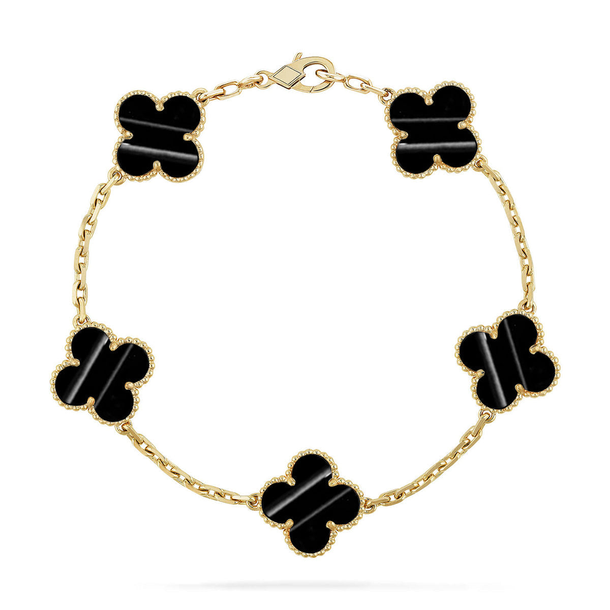 [LunaMar]LUCKY CLOVER 5-MOTIF BRACELET - PULSE STONE COLLECTION