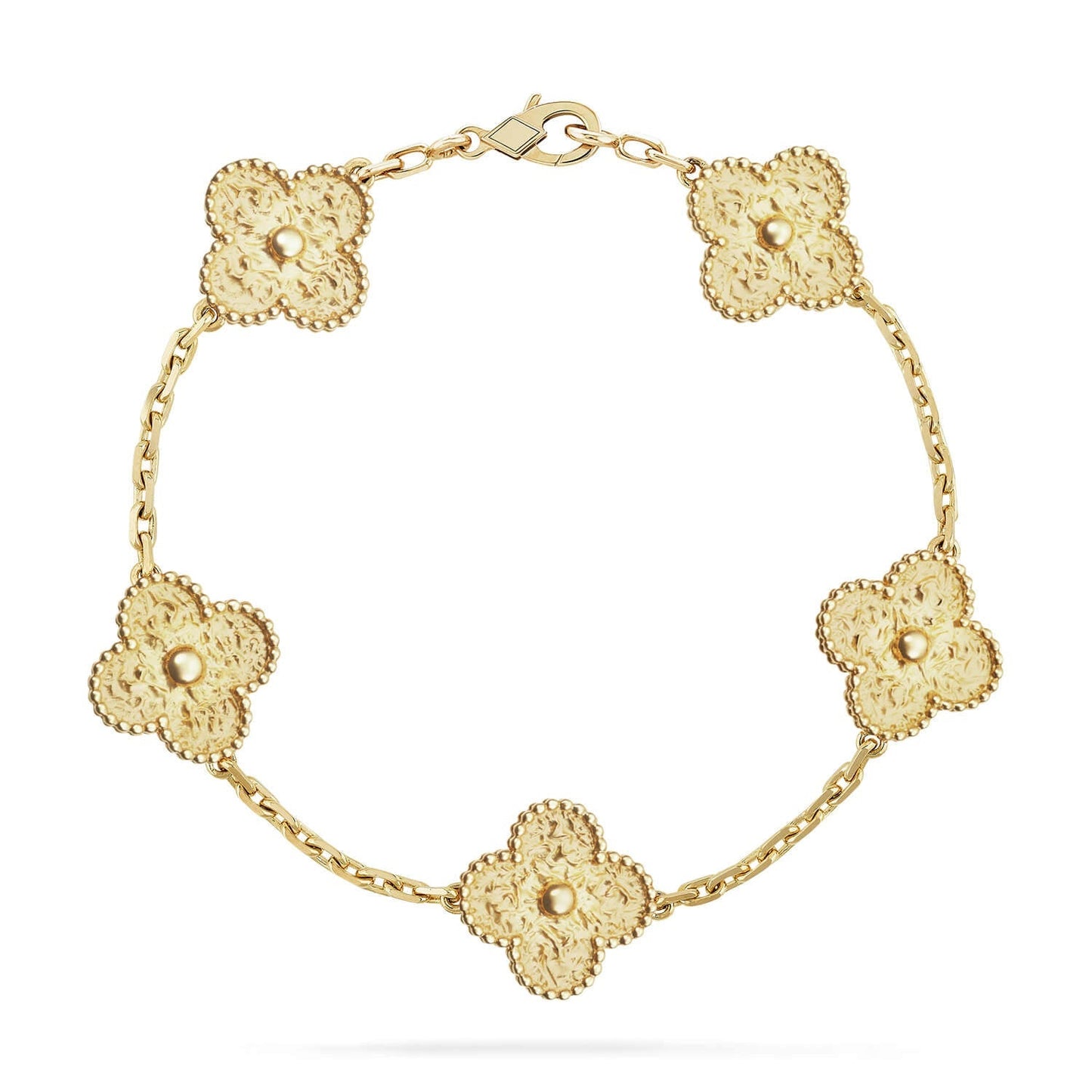 [LunaMar]LUCKY CLOVER 5-MOTIF BRACELET - BRONZING