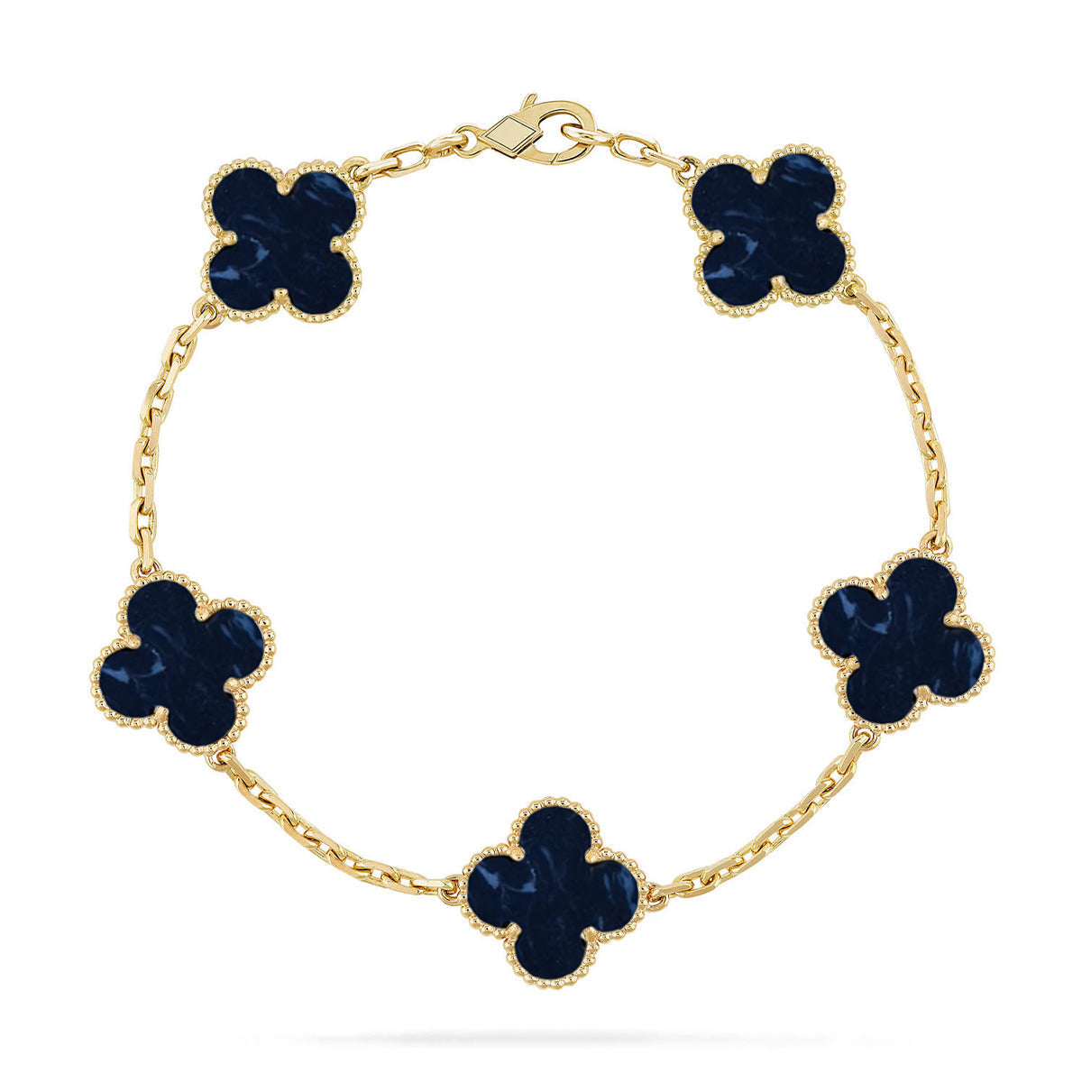 [LunaMar]LUCKY CLOVER 5-MOTIF BRACELET - PIETERSITE COLLECTION