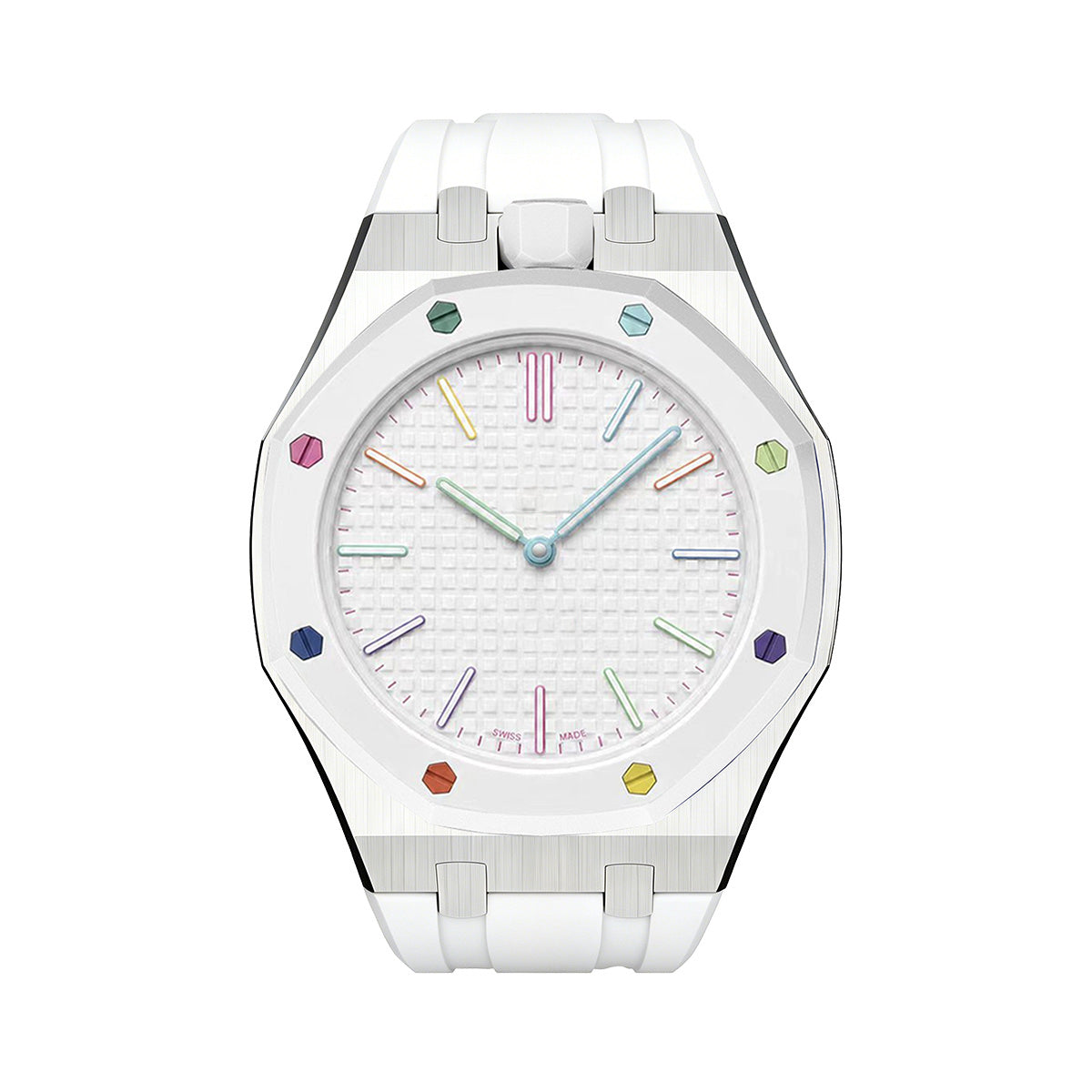 [LunaMar]OAK POP WHITE STEEL SILICONE STRAP