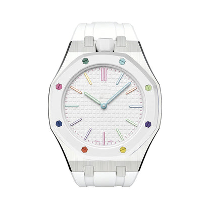 [LunaMar]OAK POP WHITE STEEL SILICONE STRAP