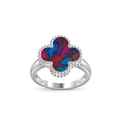 [LunaMar]LUCKY CLOVER VINTAGE WHITE GOLD RING COLLECTION