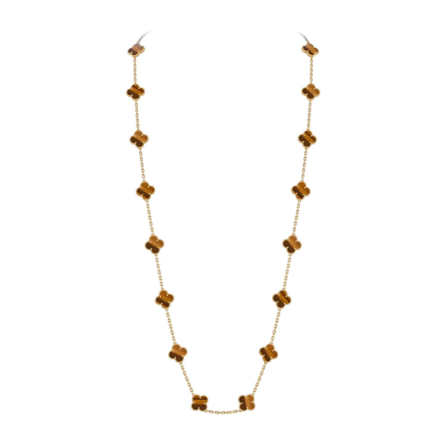 [LunaMar]CLASSIC 20-MOTIF LUCKY CLOVER LONG NECKLACE GOLD COLLECTION