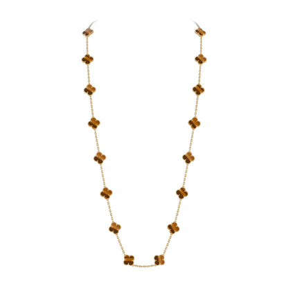 [LunaMar]CLASSIC 20-MOTIF LUCKY CLOVER LONG NECKLACE GOLD COLLECTION