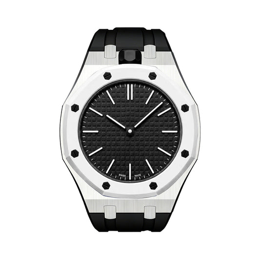 [LunaMar]OAK POP BLACK STEEL SILICONE STRAP