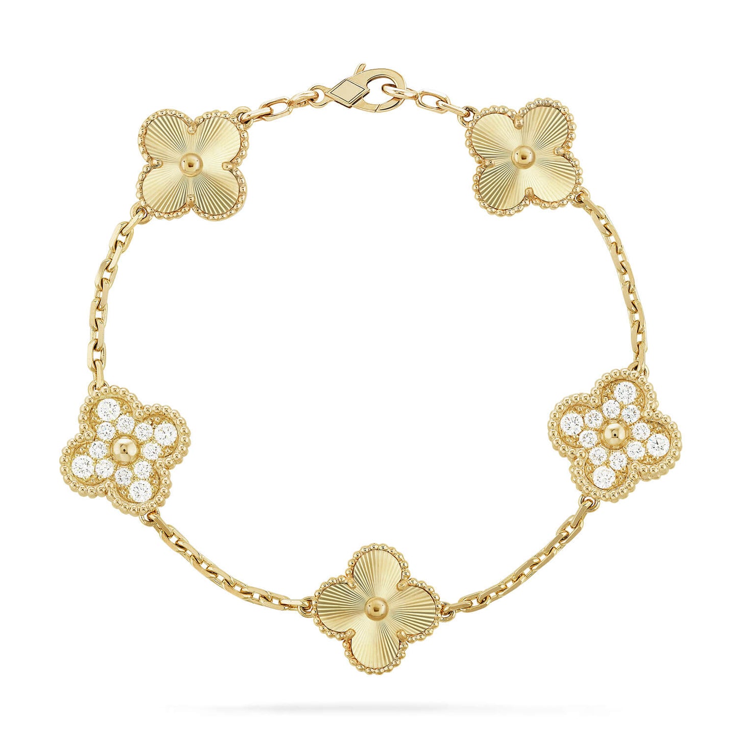 [LunaMar]LUCKY CLOVER 5-MOTIF BRACELET - LASER COLLECTION