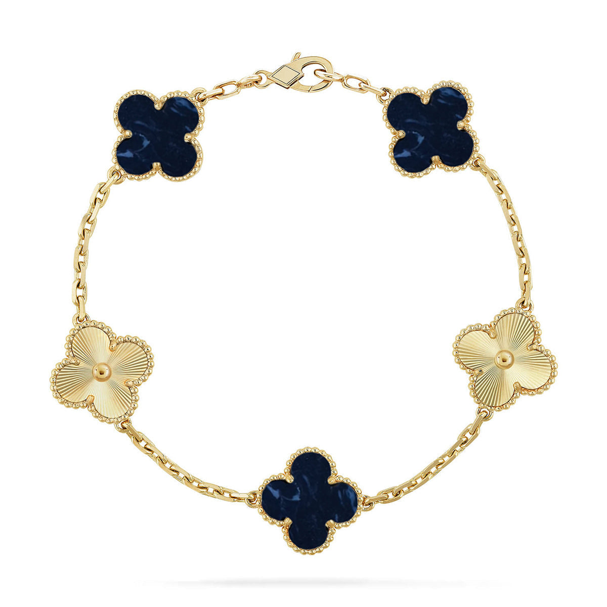 [LunaMar]LUCKY CLOVER 5-MOTIF BRACELET - PIETERSITE COLLECTION