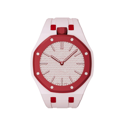 [LunaMar]OAK POP EXCLUSIVE PINK AND RED SILICONE STRAP