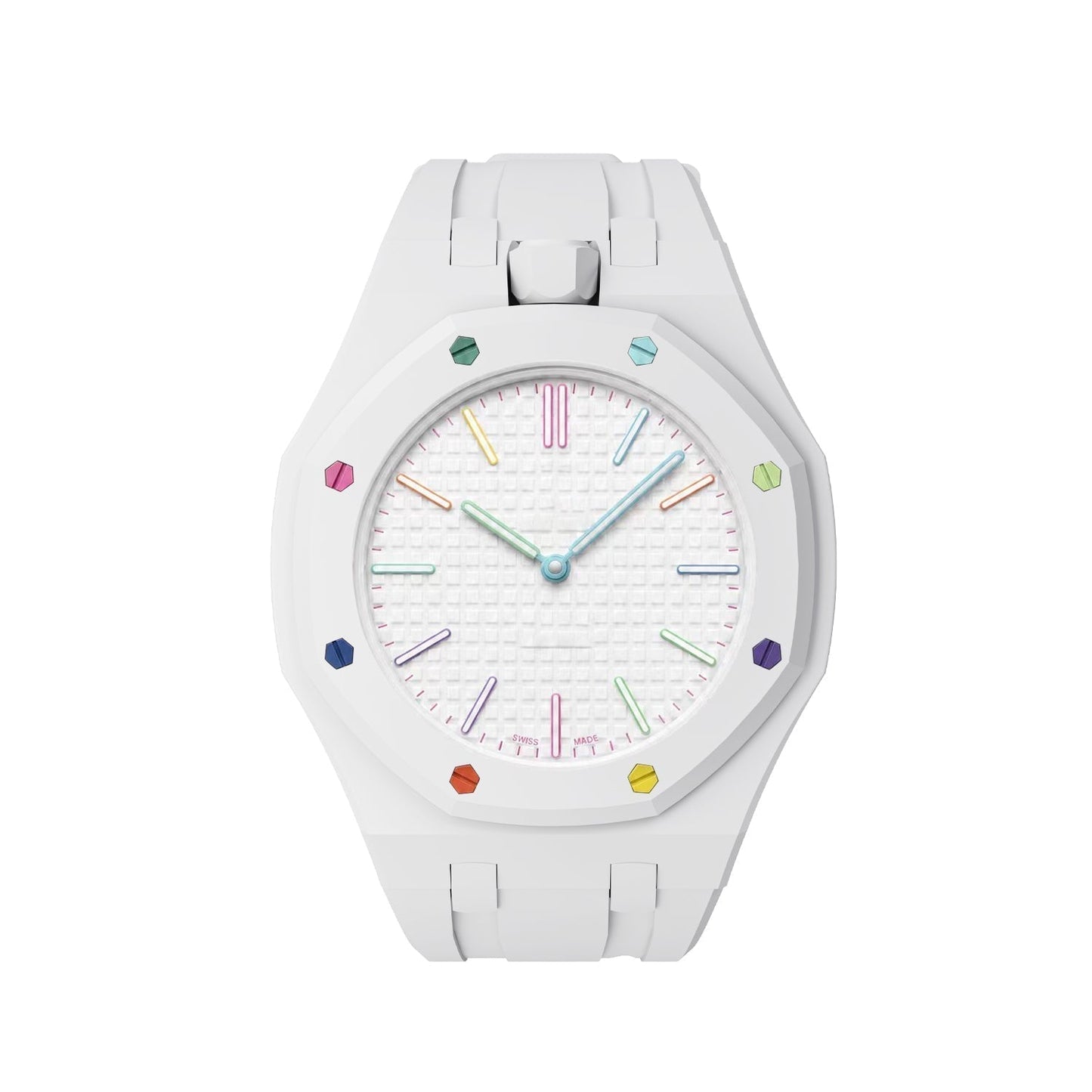 [LunaMar]OAK POP EXCLUSIVE  WHITE SILICONE STRAP