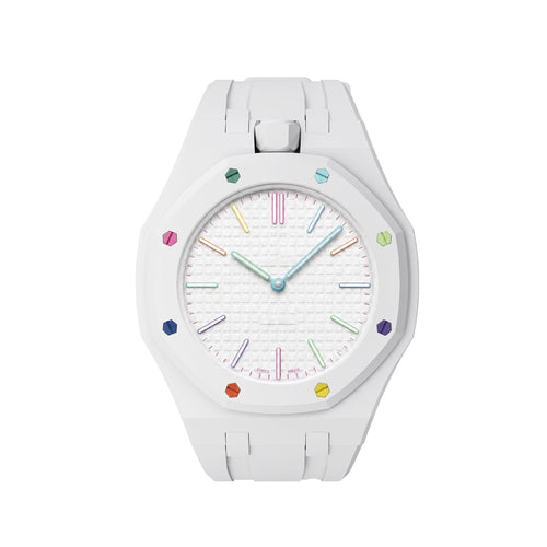 [LunaMar]OAK POP EXCLUSIVE  WHITE SILICONE STRAP