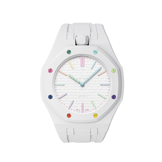 [LunaMar]OAK POP EXCLUSIVE  WHITE SILICONE STRAP