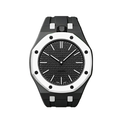 [LunaMar]OAK POP EXCLUSIVE BLACK AND WHITE SILICONE STRAP