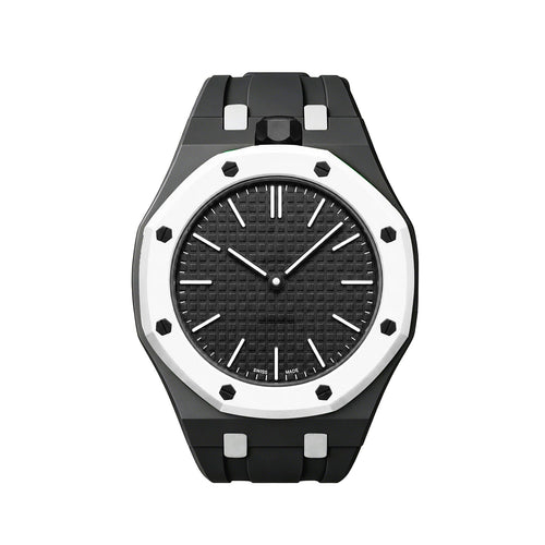[LunaMar]OAK POP EXCLUSIVE BLACK AND WHITE SILICONE STRAP