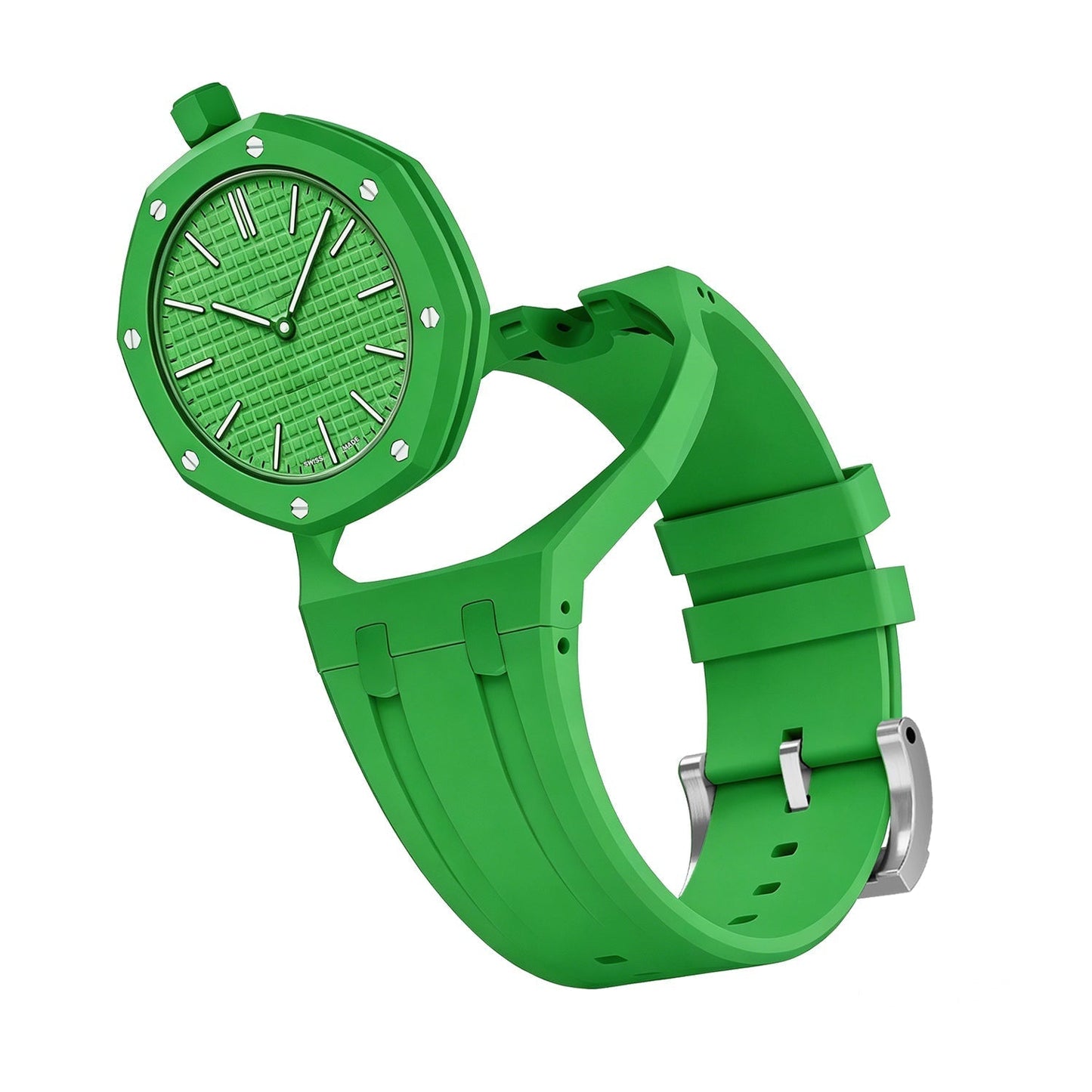 [LunaMar]OAK POP EXCLUSIVE GREEN SILICONE STRAP