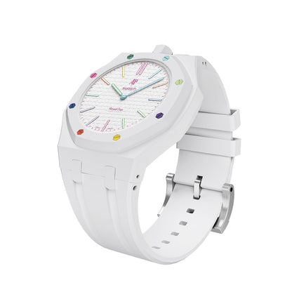 [LunaMar]OAK POP EXCLUSIVE  WHITE SILICONE STRAP