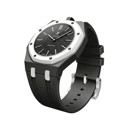 [LunaMar]OAK POP EXCLUSIVE BLACK AND WHITE SILICONE STRAP