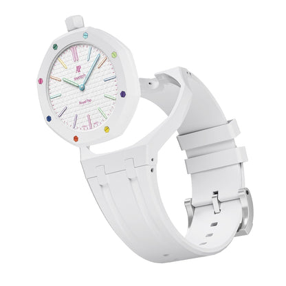 [LunaMar]OAK POP EXCLUSIVE  WHITE SILICONE STRAP