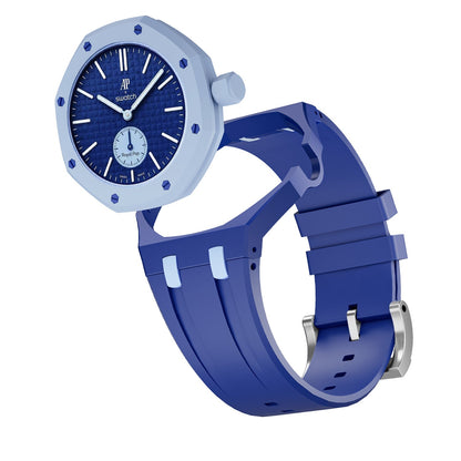 [LunaMar]OAK POP EXCLUSIVE DARK BLUE AND LIGHT BLUE SILICONE STRAP