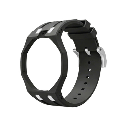 [LunaMar]OAK POP EXCLUSIVE BLACK AND WHITE SILICONE STRAP